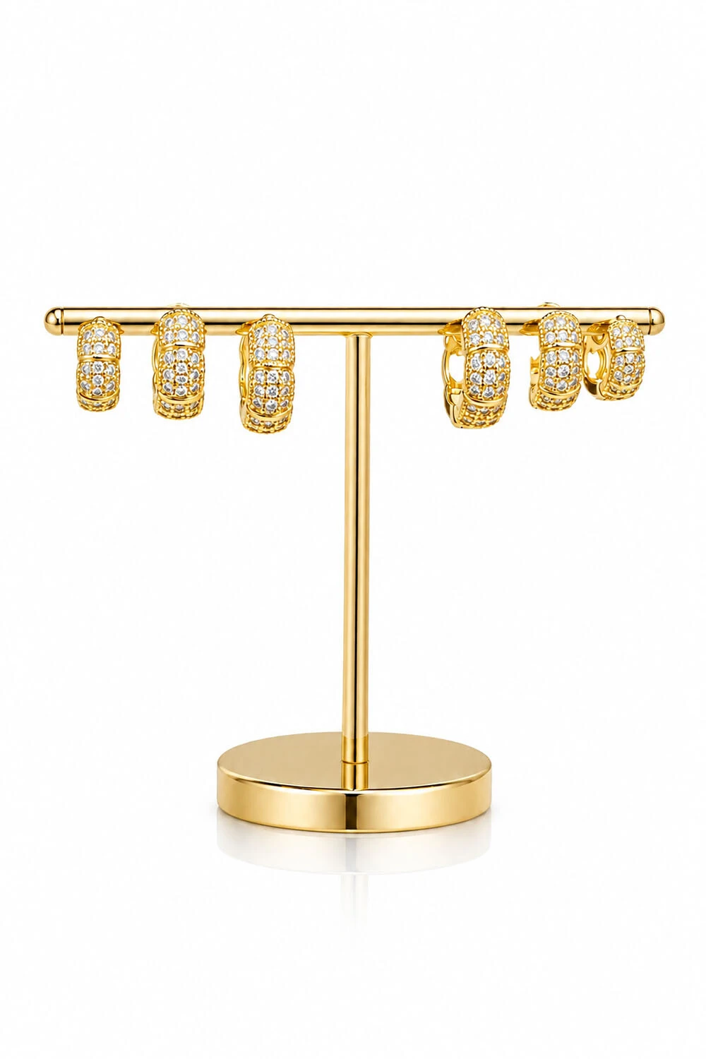 Foto Brinco Trio Argola honey Zircônia Ouro 18k