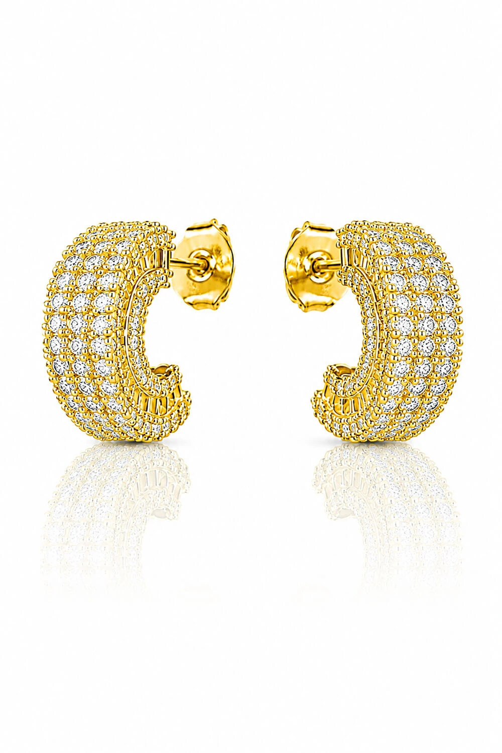 Foto Brinco Argola Daiana Zircônias Ouro 18k