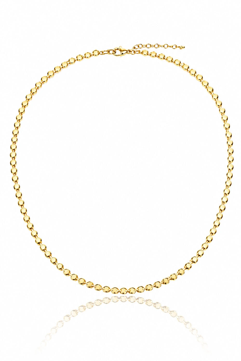 Foto Colar Bolinhas Achatadas Dourado