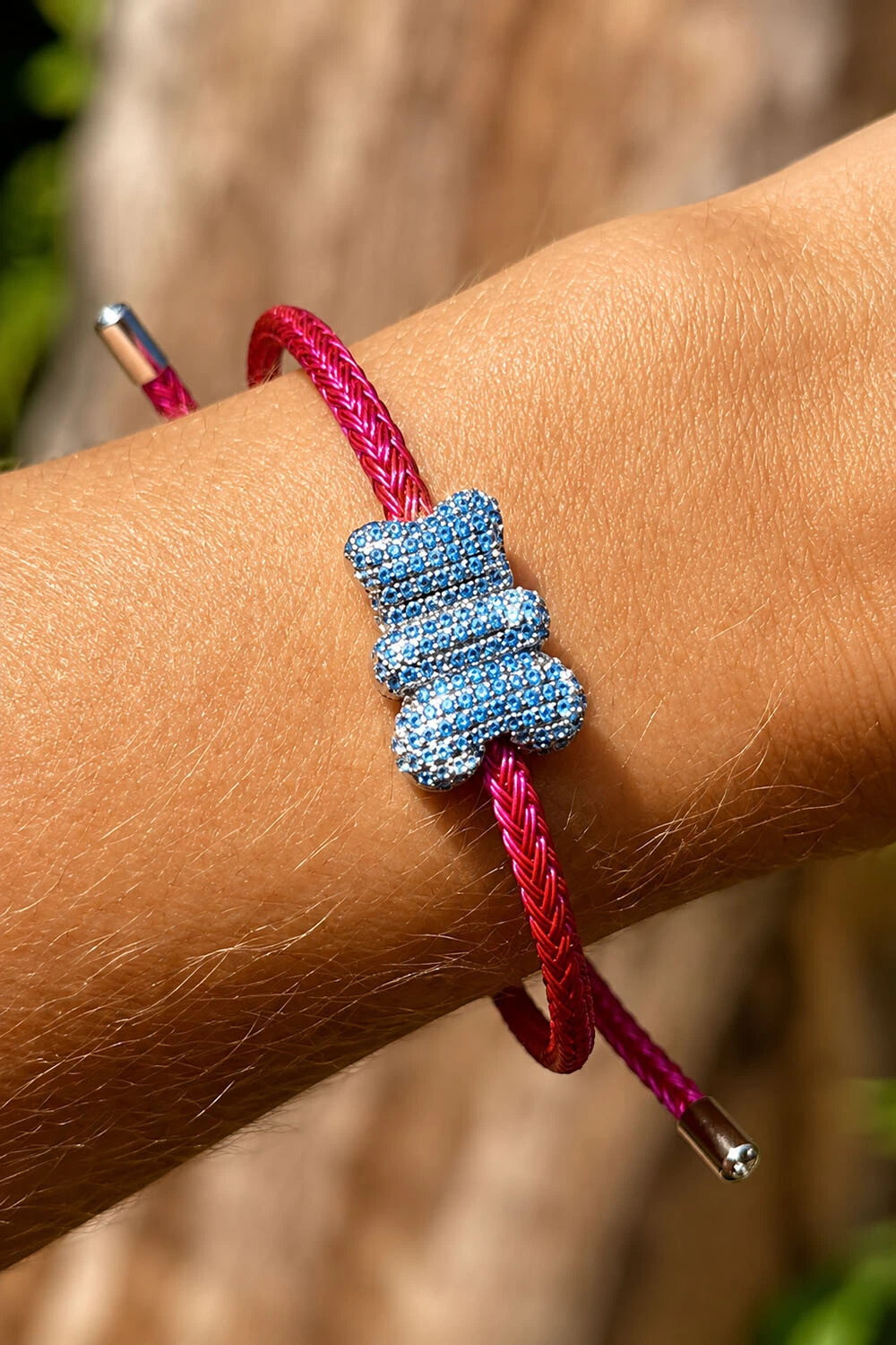 Foto Pulseira Urso Pink Ajustável