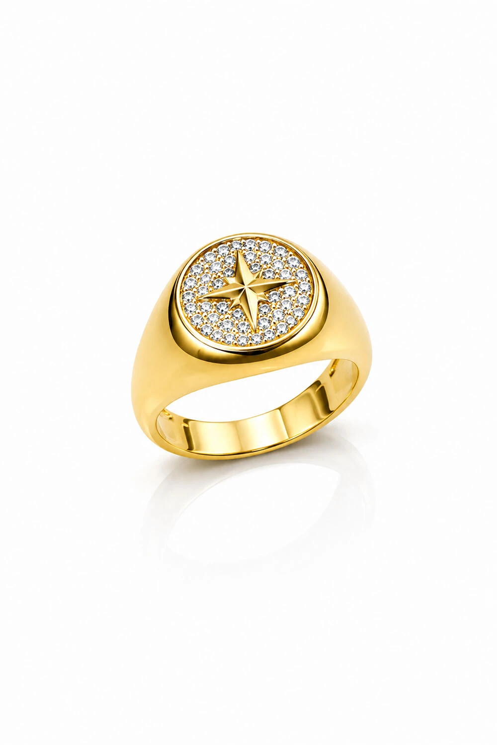 Foto Anel Estrela Zircônia Ouro 18k