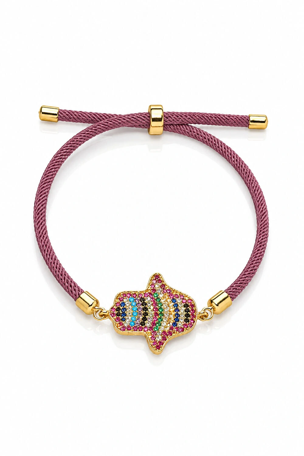Foto Pulseira Sun Mãozinha Zircônias Coloridas