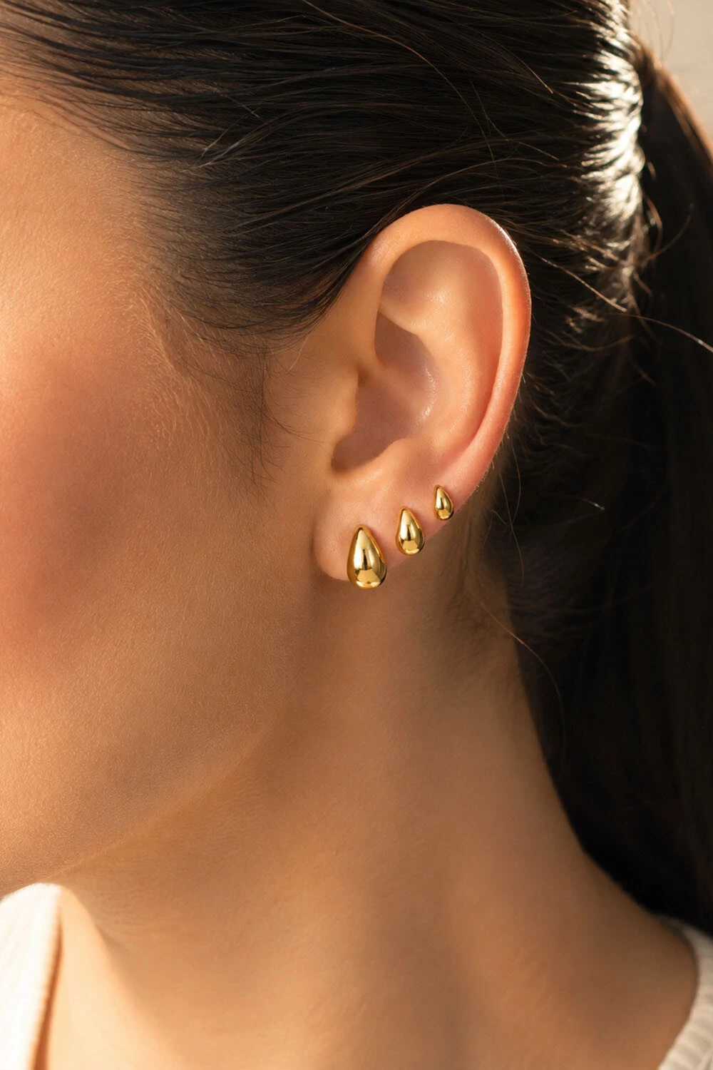 Foto Brinco Trio Argola Lisa Ouro 18k