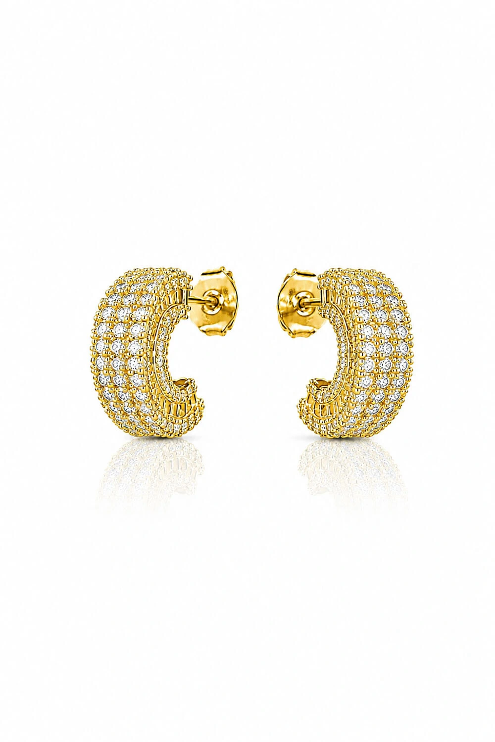 Foto Brinco Argola Daiana Zircônias Ouro 18k