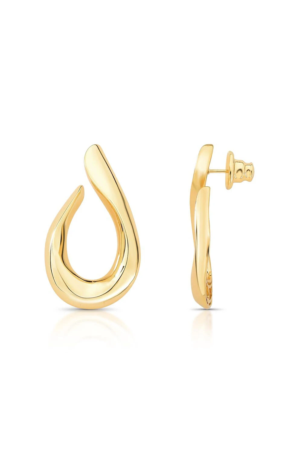 Foto Brinco Argola Curvada Ouro 18k