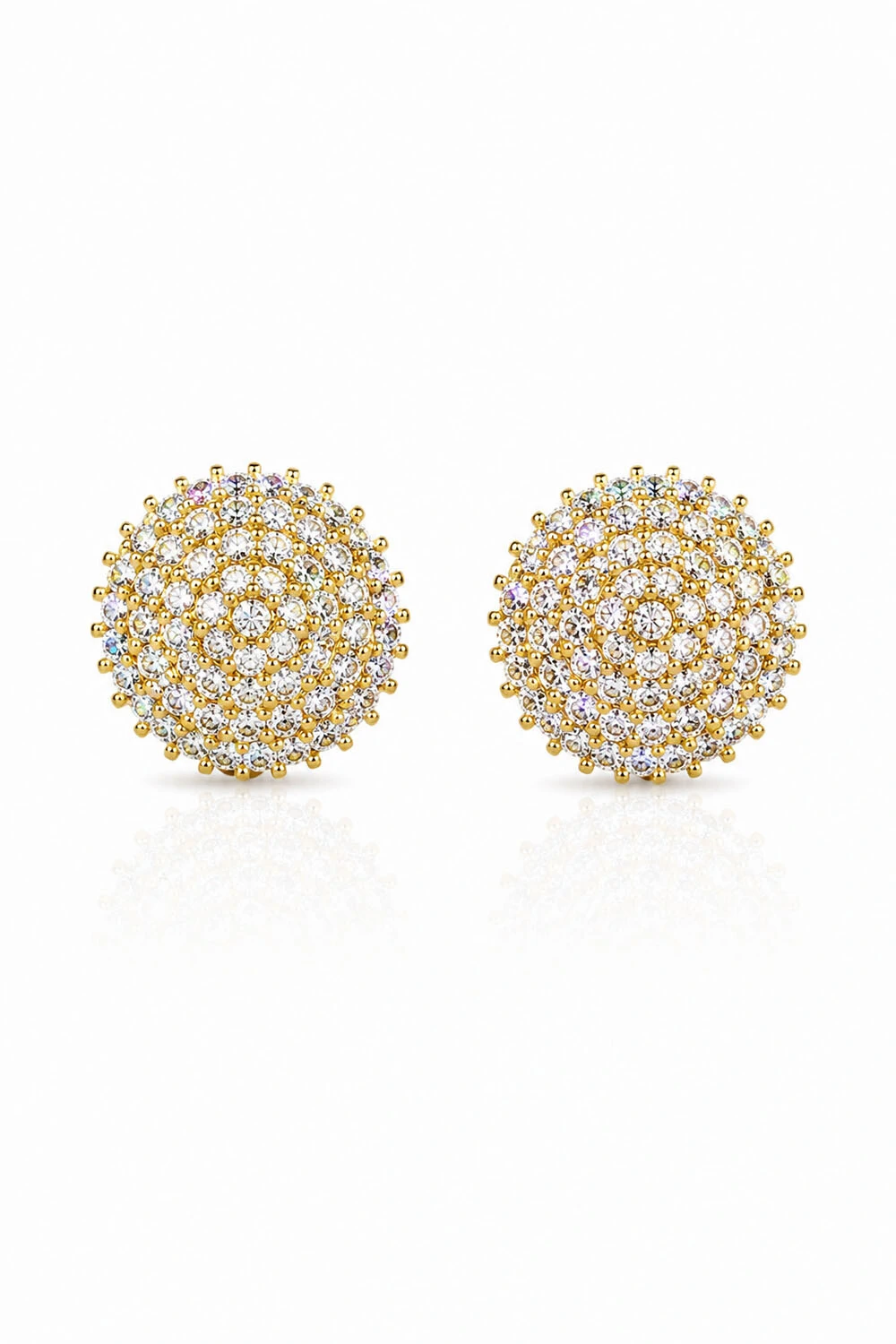 Foto Brinco Ponto Luz Flor Zircônia ouro 18k