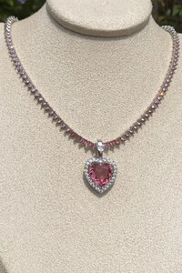 Colar Riviera 3mm Zircônia Rose Ródio Branco