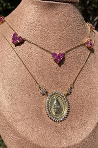 Colar NSra das Graças Zircônias Ouro 18k