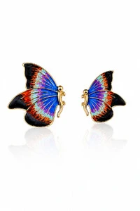 Brinco Butterfly Blue Ouro 18k