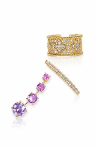 Fake Piercing Trevo Zircônia Ouro 18k
