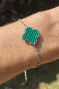 Pulseira Trevo Malaquita M