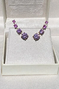 Brinco Earcuff Pink Zircônia Ouro 18k