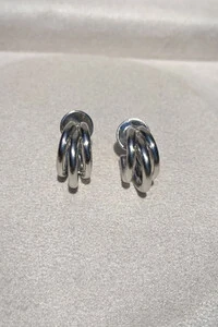 Brinco Argola Betina Tripla Fosca P Ródio Branco