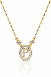 Colar Inicial Letra P Pequena Banhado no Ouro 18k