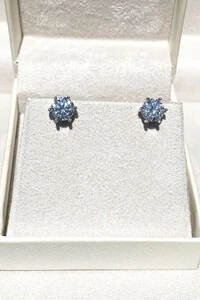 Brinco Ponto Luz 7mm Moissanite Prata 925 com Ródio branco