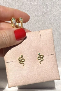 Brinco kit Cobra Mini Ouro 18k