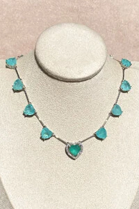 Colar Riviera Corações Turmalina Fusion Ródio Branco