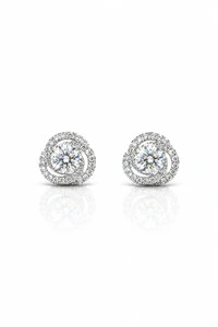 Brinco Caracol 5mmMoissanite Prata 925 com Ródio branco