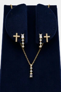 Conjunto Earhook Palito Ouro 18k