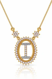 Colar Inicial Letra I Banhado no Ouro 18k