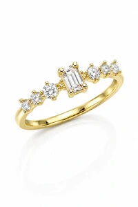 Anel Aliança Zircônia Ouro 18k