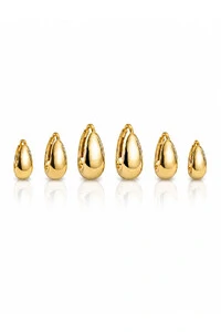 Brinco Trio Argola Lisa Ouro 18k