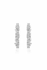 Brinco Earhook Duplo Ródio Branco