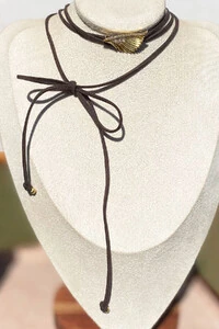 Colar Courinho Pingente Asa Zircônias Ouro 18k