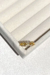 Fake Piercing Zircônias Yellow Fancy Dourado