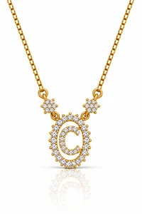 Colar Inicial Letra C Pequena Banhado no Ouro 18k
