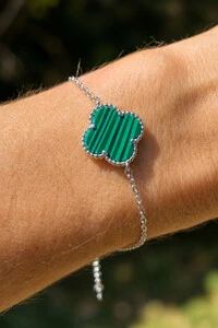 Pulseira Trevo Malaquita M