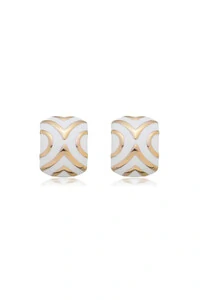 Brinco Esmaltado Branco Ouro 18k