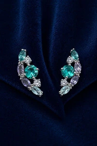Brinco Earcuff Candy Colors Zircônias Ródio