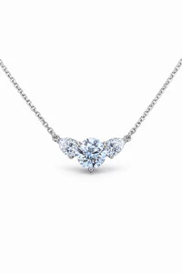 Colar Pontos de Luzes Central 9MM Moissanite Prata 925 Ródio Branco