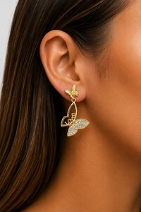 Brinco Borboleta Free Ouro 18k
