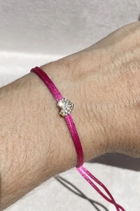 Pulseira Pingente Coração P Zircônias Pink
