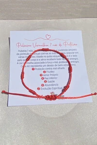 Pulseira Proteção dos 7 Nós Vermelha
