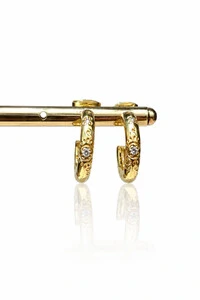 Brinco Argola Olho P Zircônias Ouro 18k