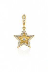 Pingente Estrela Zircônias Banhado Ouro 18k