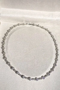 Colar Riviera Flores Zircônia Ródio Branco