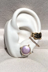 Brinco Botão Pérola Barroca Furtacor Ouro 18k