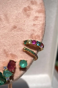 Brinco Ponto luz 5MM Turmalina Fosco Zircônia Ouro 18k