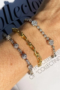 Pulseira Riviera Pequenas flores Zircônia
