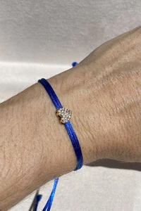 Pulseira Pingente Coração P Zircônias AZul Royal