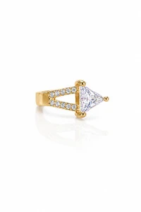 Fake Piercing Zircônias Triângulo Dourado