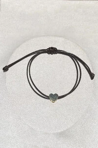 Pulseira Pingente Coração Liso Marrom