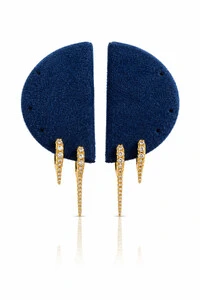 Brinco Dupla Argola Luiza Zircônia Ouro 18k