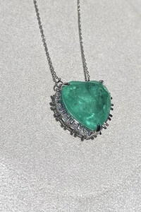 Colar Coração Turmalina Fusion Ródio Branco