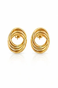 Brinco Argolas Entrelaçadas Ouro 18k