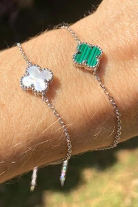 Pulseira Trevo Malaquita P
